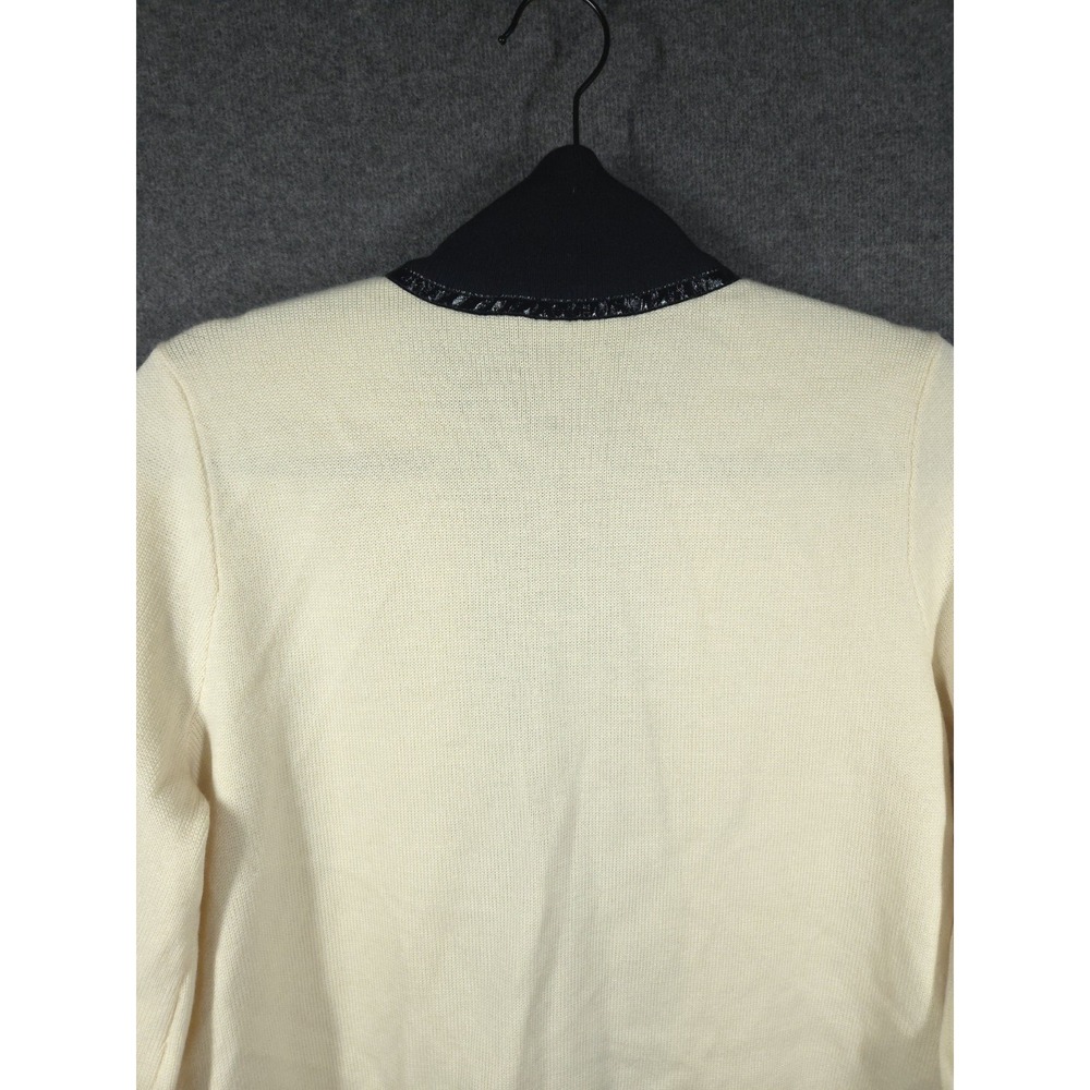 Dana Buchman Womens M Merino Wool Cardigan Sweater Jacket Zip Chic‎ Old Money - Picture 6 of 12